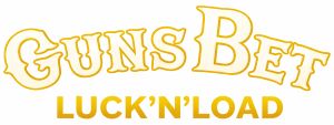 Logo GunsBet en estilo del Oeste, marca de casino online Luck’n’Load
